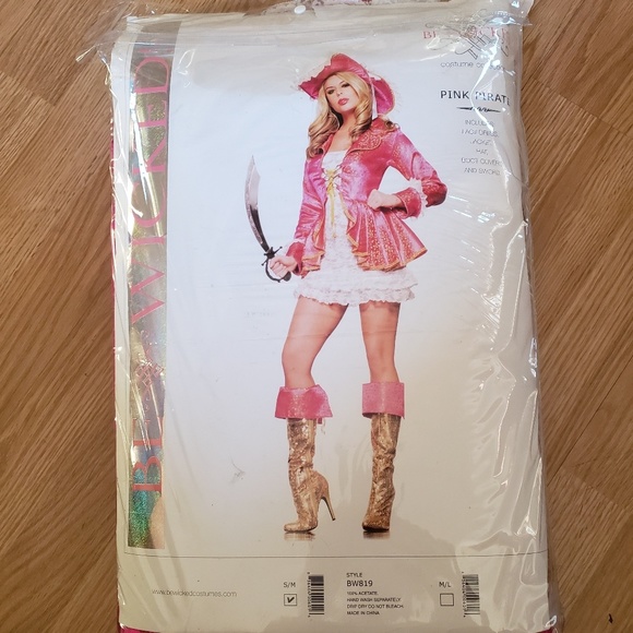 Be Wicked Pink Pirate Costume Size S/M - Picture 2 of 4